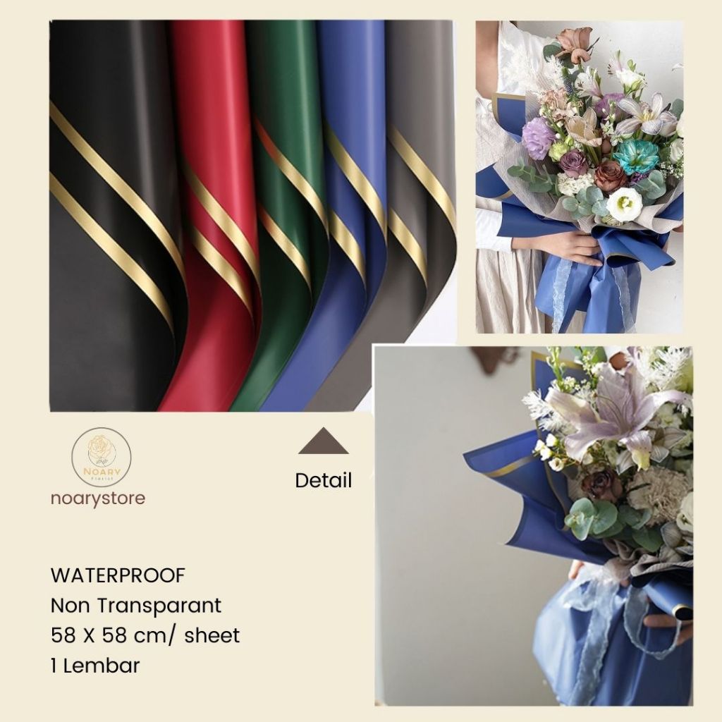 

GOLD FRAME CELLOPHANE / Flower Wrapping Kertas Bunga