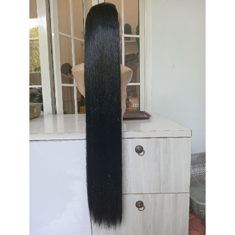 wig wanita wig ponytail lurus panjang 80 cm sampai 1meter bisa reques warna