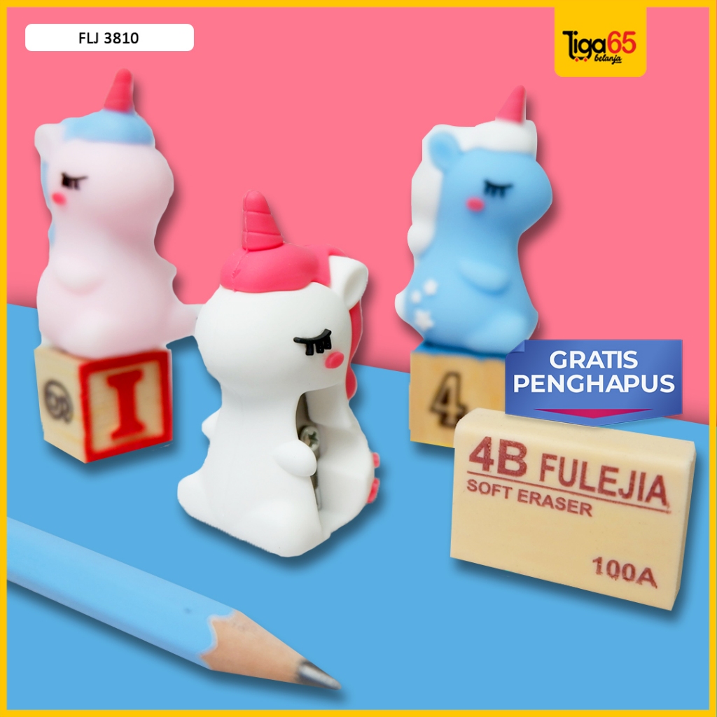 

365 Serutan Pensil Lucu / Rautan Pensil (Satuan) / Peraut Pensil Karakter Unicorn / Serutan Flj 3810