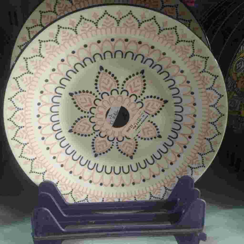 PIRING MAKAN KERAMIK TIARA / PIRING MOTIF CANTIK TIARA / PIRING KERAMIK