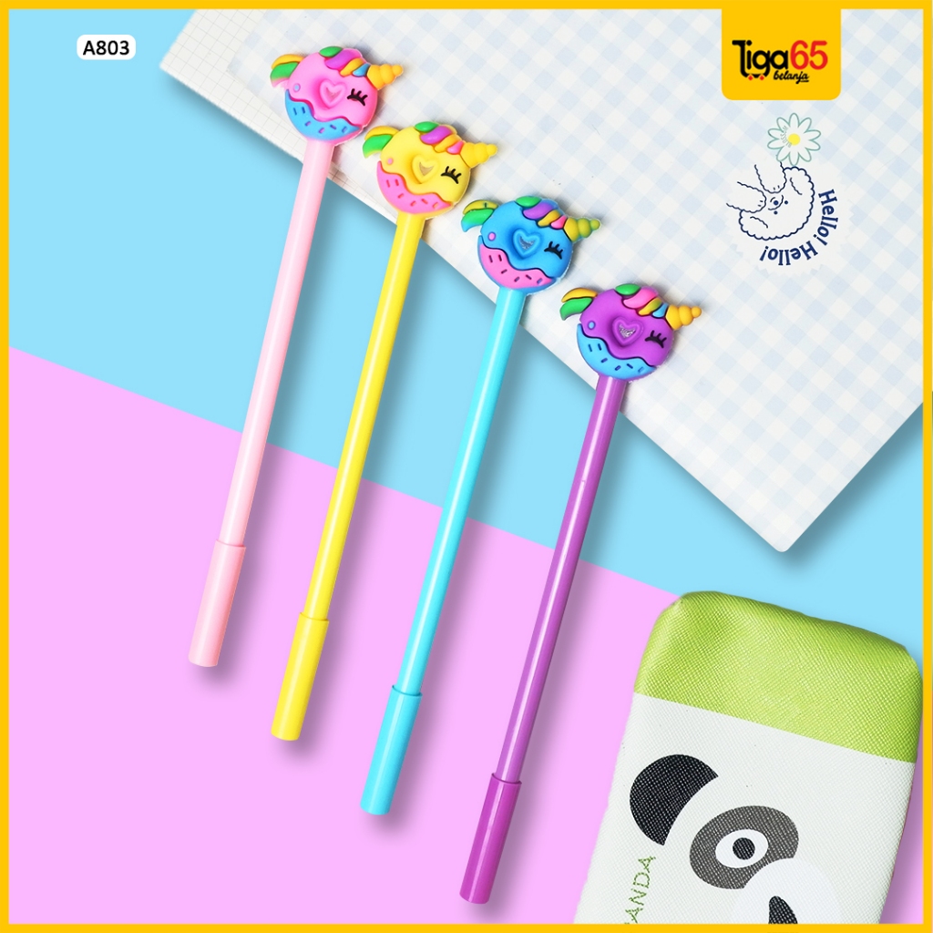 

Bolpen Gel Fancy / Pulpen Unicorn Donuts 0.5 / Pulpen Warna Hitam / Gel Pen A803 (PCS)