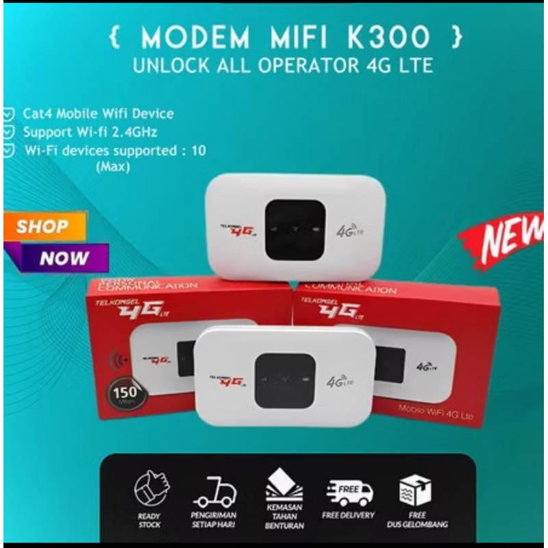 Mifi Modem Wifi 4G All Operator Telkomsel Indosat Axis Tri By.u Smartfren Free Kartu Perdana