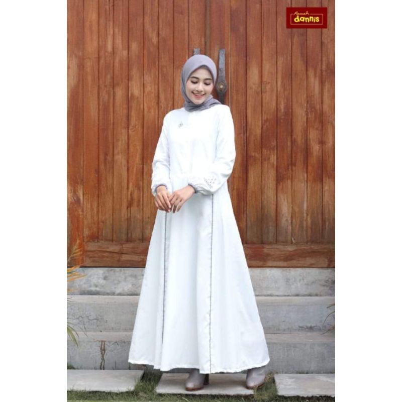 SALE Ready Abaya D'Chrysan Putih by Dannis Collection
