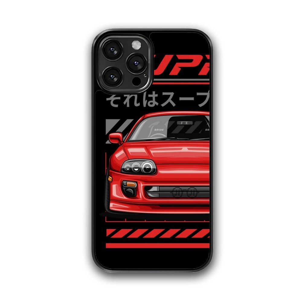 CASING iPhone 5 6 7 8 SE X XR XS 11 12 13 14 15 16 Promax Mini Plus CASE Supra MK4 JDM Legends red c