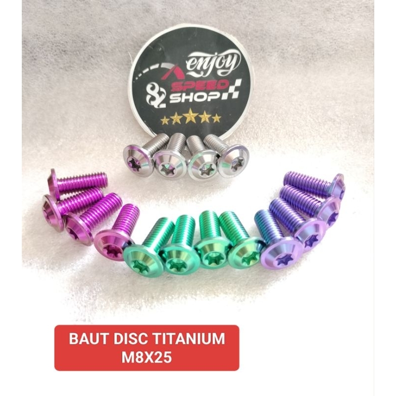 Baut disc / baut cakram asli Titanium ukuran M8x25 harga per 4biji