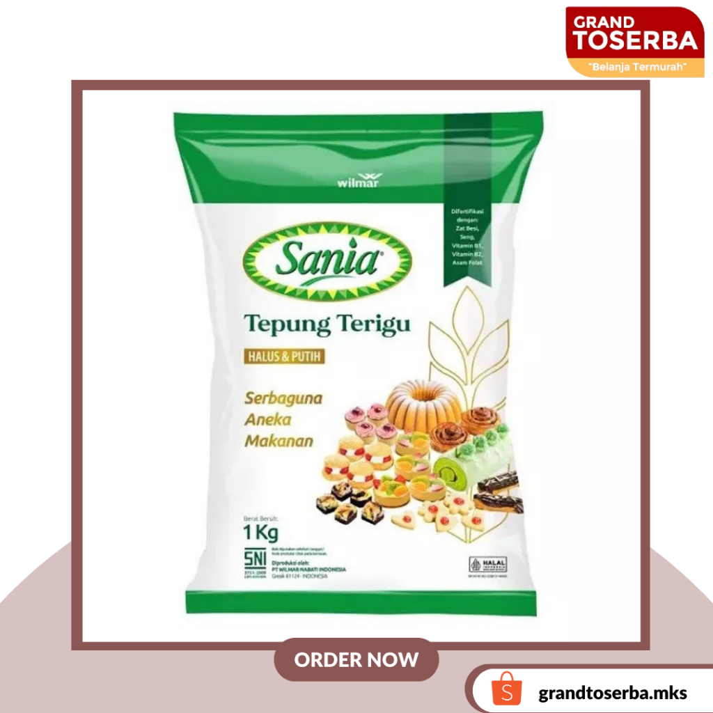 

TERIGU SANIA 1KG - Sania Tepung Terigu Serbaguna 1 Kg – Protein Sedang – All Purpose Flour 1Kg