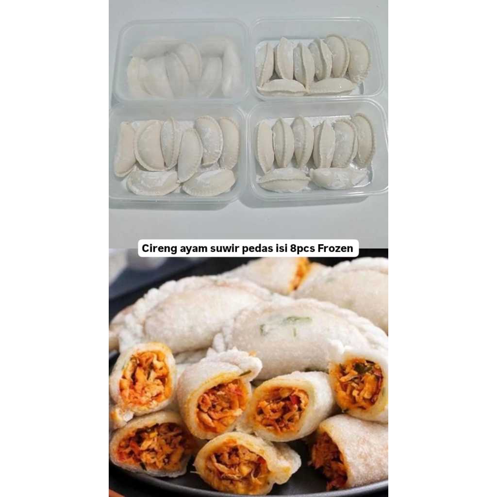 

Cireng ayam suwir pedas / cireng ayam ori / cireng keju isi 8pcs packing thinwall frozen