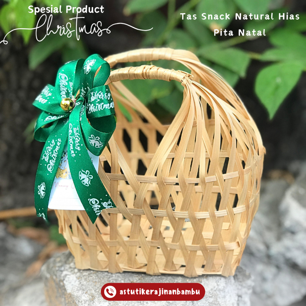 Natal Series | TAS SNACK NATURAL HIAS PITA NATAL | keranjang hampers | souvenir mini | tas snack