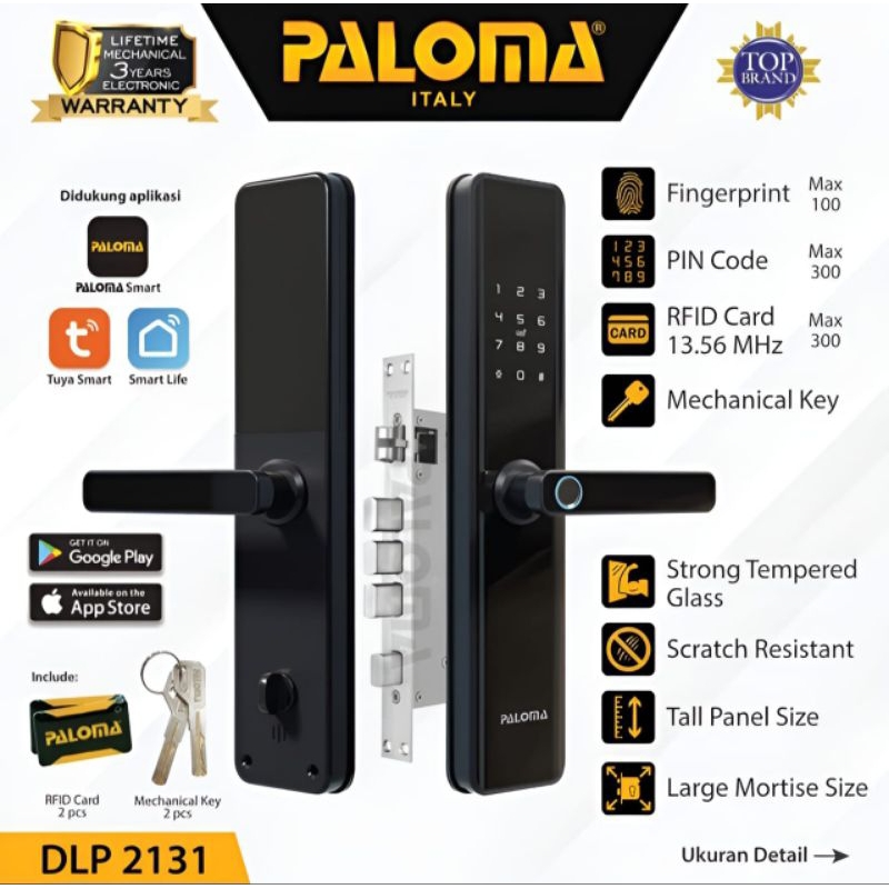 PALOMA Digital Lock Smart Home Kunci Pintu Rumah Door Handle DLP 2131 DLP 2136