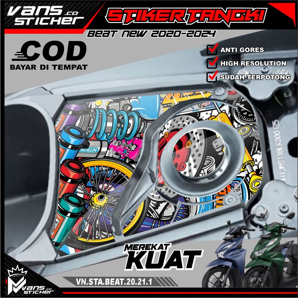 Stiker Tangki BEAT NEW 2020-2024 Stiker Tangki bensin  BEAT NEW 2020-2024