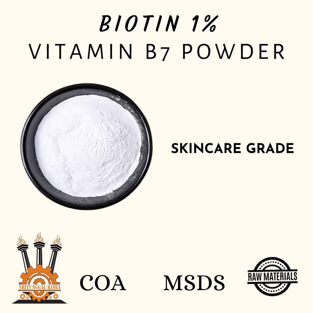 10gr Vitamin B7 Powder Biotin 1% / Bubuk Biotin Ingredients Skincare Vitamin Kulit Biotin 1% Origina