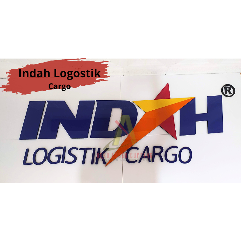 Huruf Timbul/logo indah cargo logostik/Logo Ekspedisi Indah Logistik Cargo