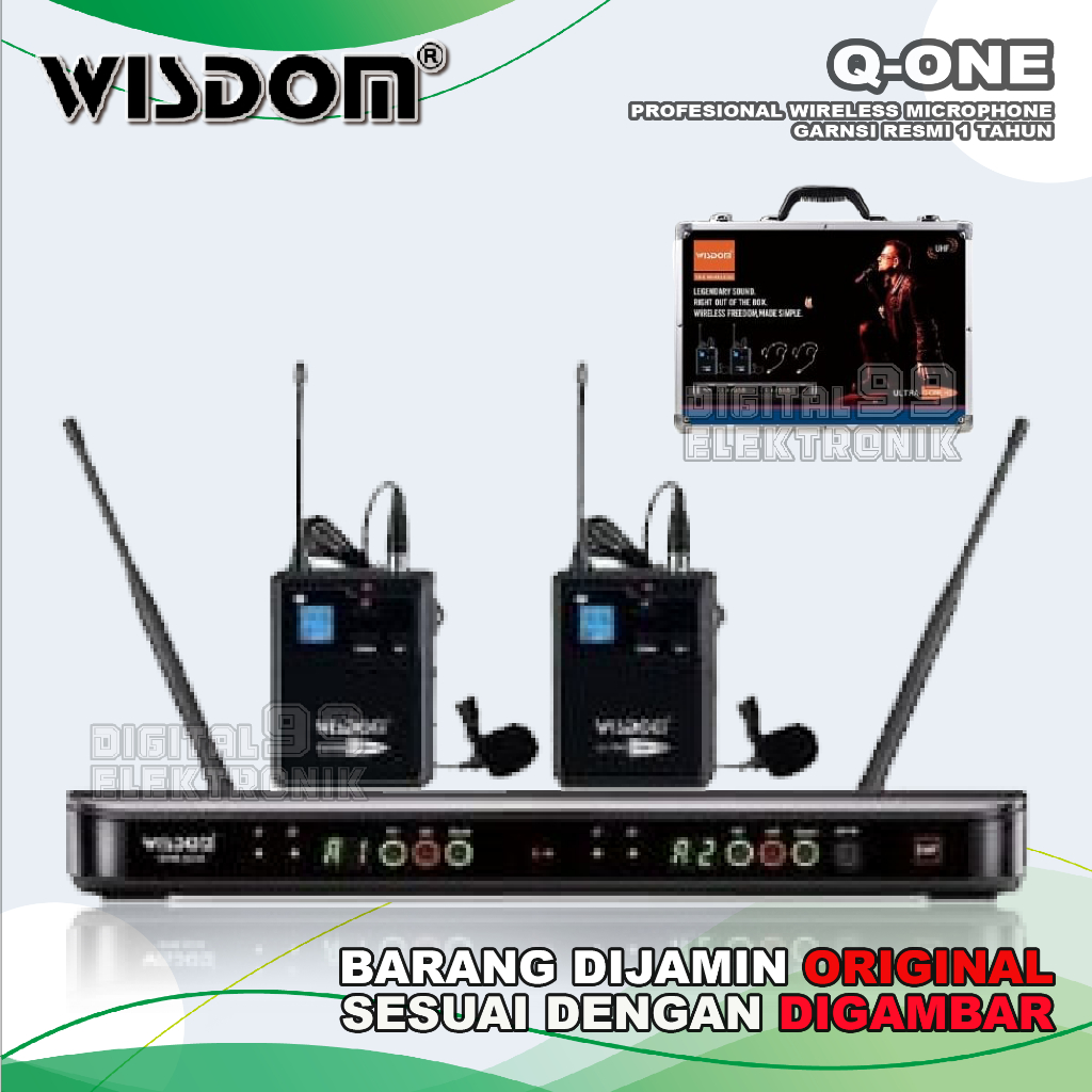 Mic Wireless WISDOM ULTRA Q-ONE | Q ONE HS 2 Jepit Headset Original