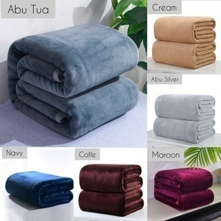 Selimut Polos Ukuran 150x200 / 180x200 cm | Selimut Lembut Elegan Tebal Impor Murah Berkualitas