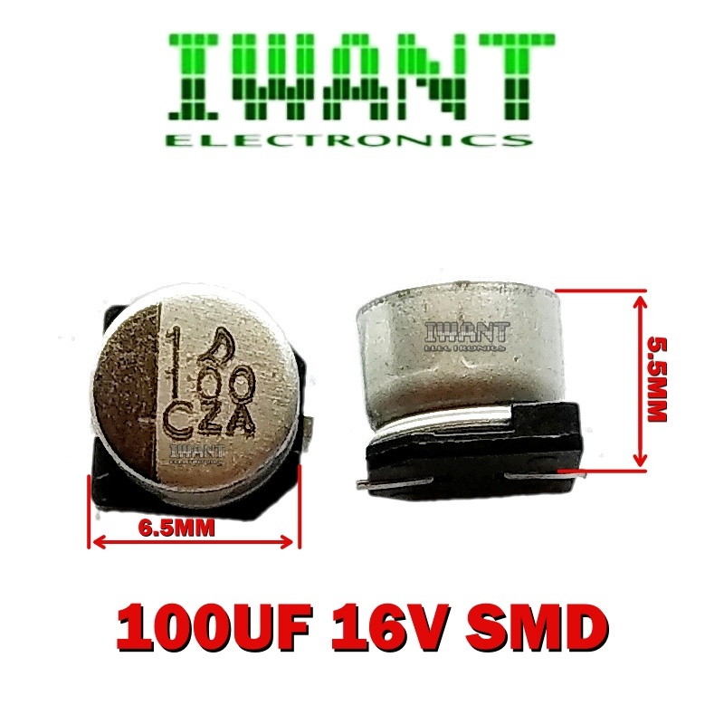 100UF 16V ELCO SMD 100uF 16V ELCO SMD 100 UF 16 VOLT ELCO SMD ALUMUNIUM KAPASITOR