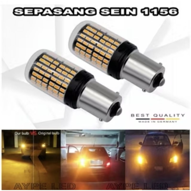 LAMPU LED BAYONET 1156 7440 BAU15S 144 LED SEIN SENJA MOBIL|LED SEIN DAJJAL MOBIL SUPER TETANG|MAMPU
