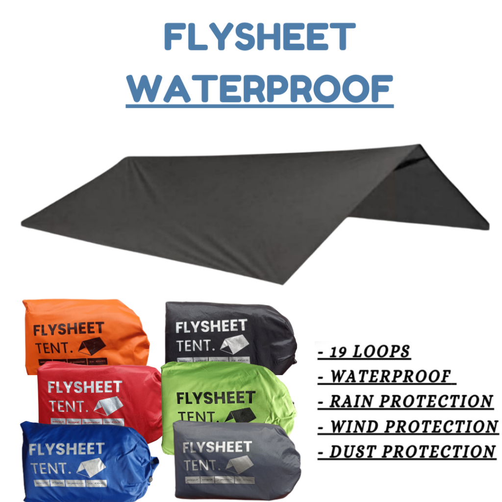 Flysheet 4x6 Meter Atap Tenda Waterproof - Atap Tenda Bivak Camping Flysheet 4x6
