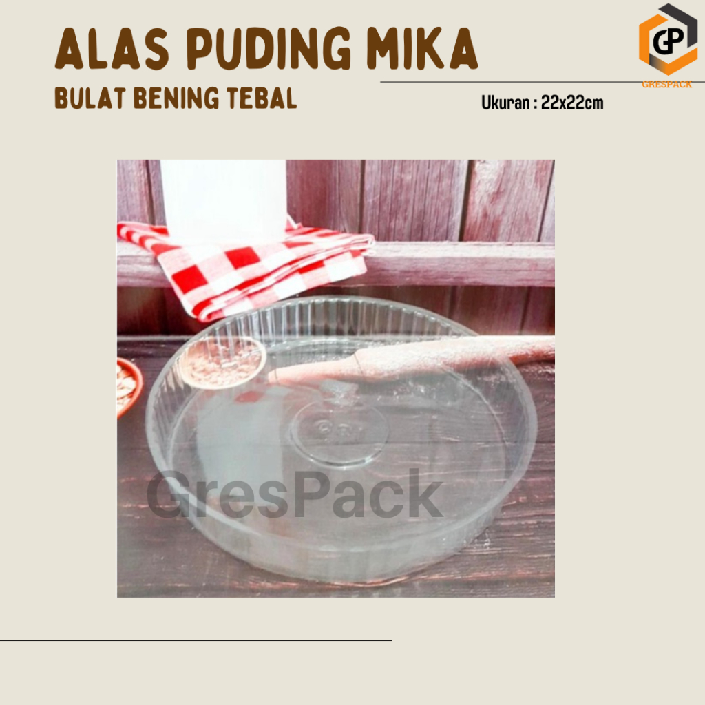 Tray Mika (10pcs) Alas Puding Model Bulat 22cm/ Alas Puding Mika/ Tray Mika Bulat/ Tray Puding Benin