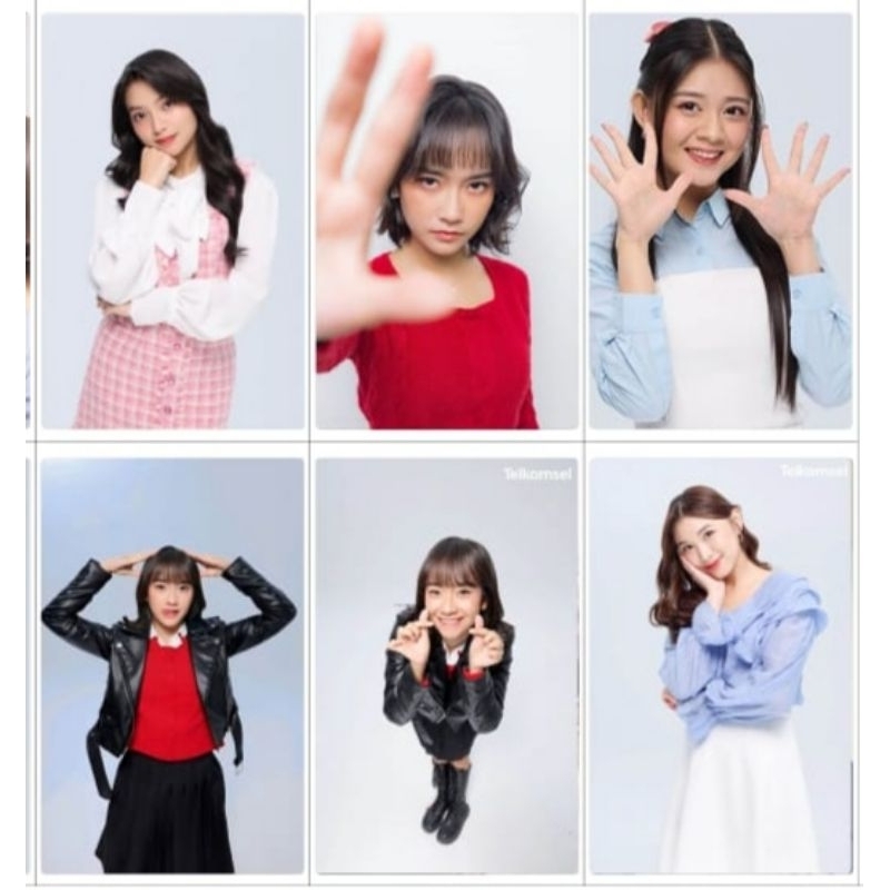 Jkt48 x Telkomsel Set JKT48 X Telkomsel PC Photocard Isi [25 Pcs] Unofficial Bolak-balik Laminasi Gl