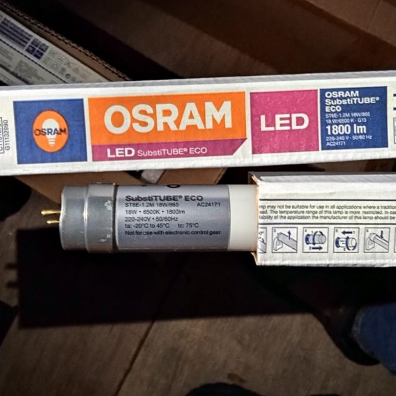 Lampu TL T8 18W 18 WATT Led 1800LM 220-240V OSRAM 120CM ECOFIT