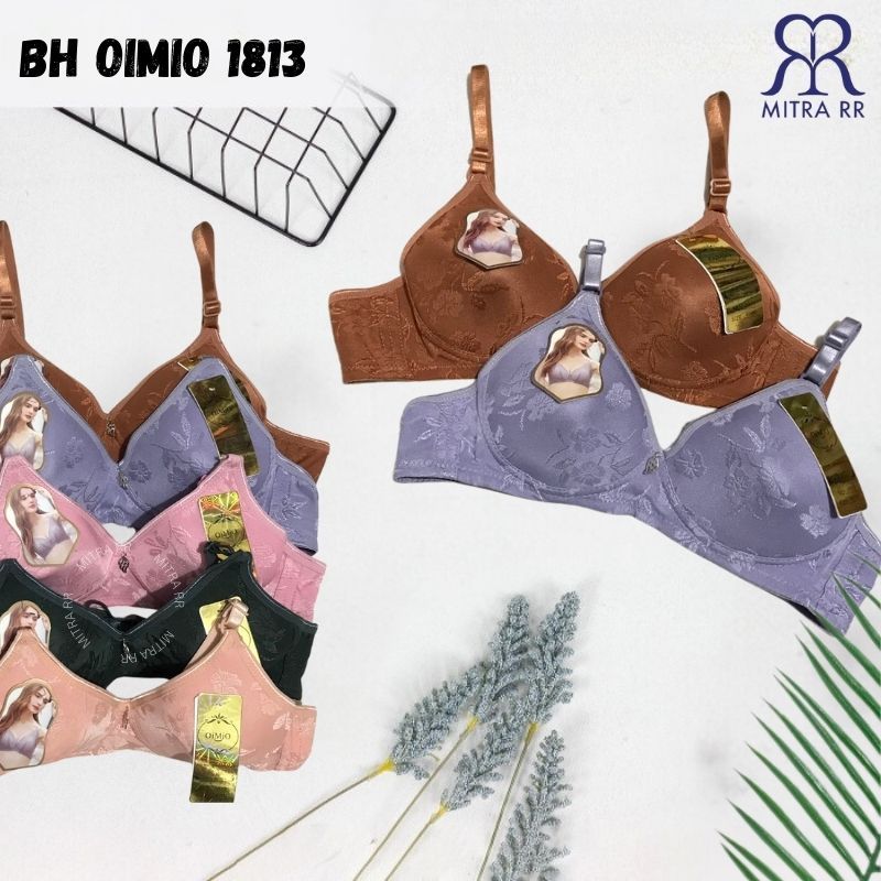 Oimio BH Busa Tipis Tanpa Kawat Setara Cup A | Bra Harian Embos Brukat BH Oimio 1813