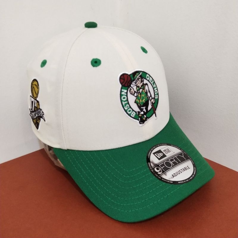 Topi New Era Original 100% 9Forty SNAP NBA Champions Boston Celtics 2Tone Green/White New