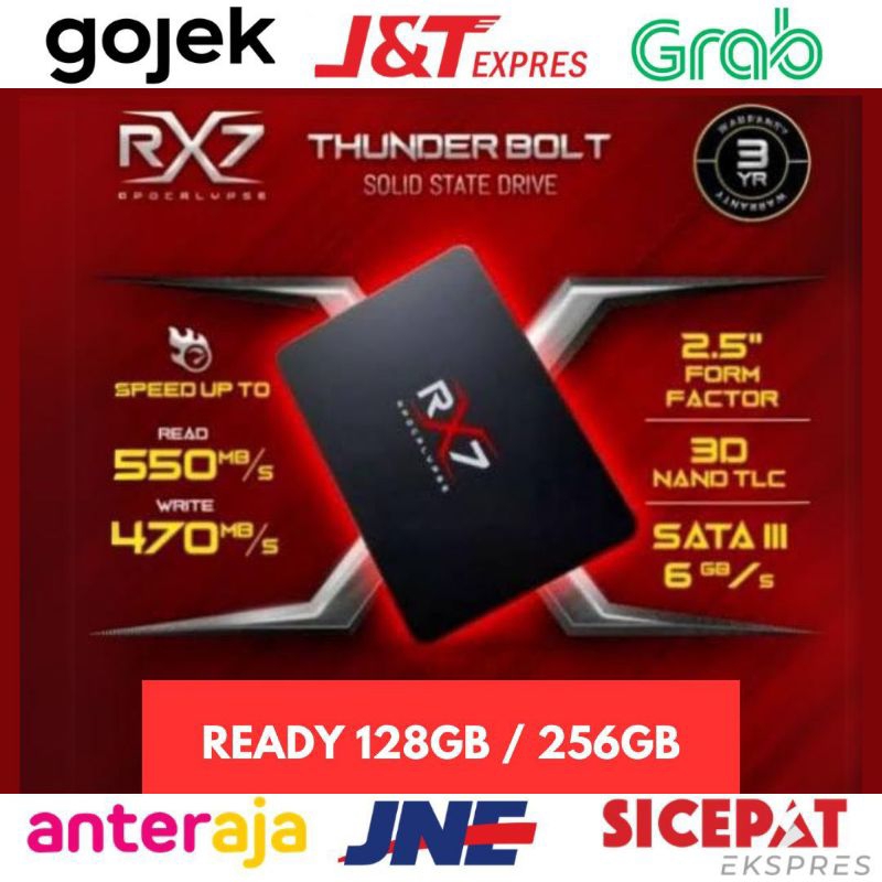 SSD SATA 128GB 256GB RX7 Original Baru 2.5inch SATA III New Garansi Resmi 3 Tahun