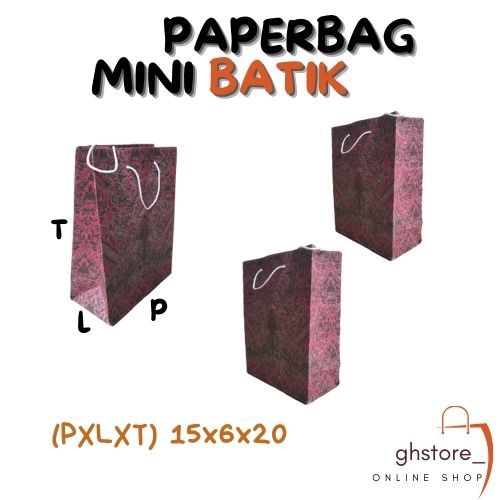 

Paper Bag batik Mini Tas Kertas Murah motif Batik /souvenir/snack