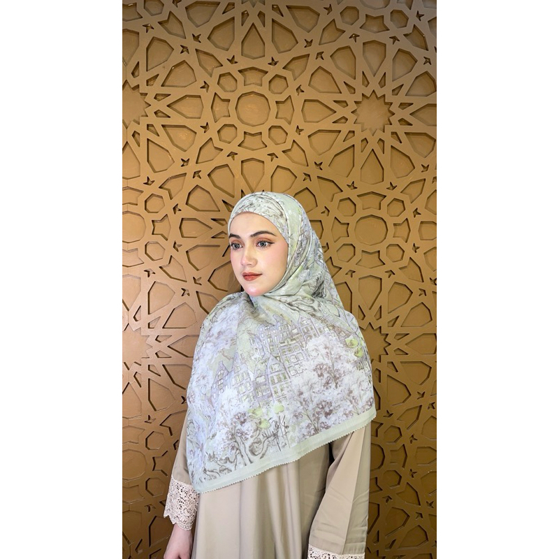 New hijab segi4 motif syari jumbo jazila