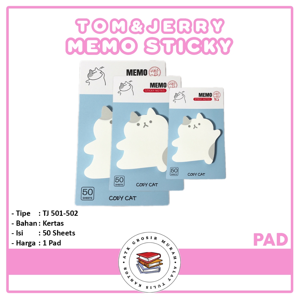 

TOM & JERRY - Memo Sticky Notes Karakter TJ-501-502 - PAD
