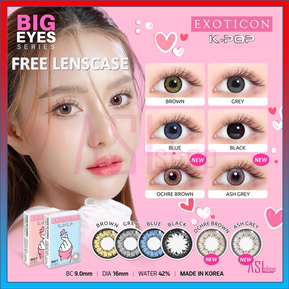 SOFTLENS KPOP MINUS (-4.50 s/d -6.00) BY EXOTICON / Soflens Softlen Soflen BIG EYES 16 MM