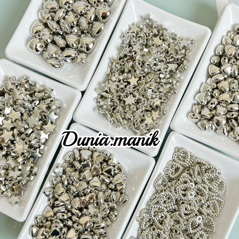 Manik Charm Bintang Love Gembul Bandul Ringan Silver (15gr)