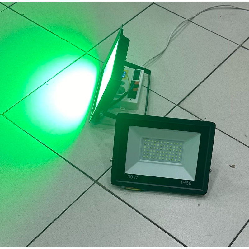 Lampu sorot Led 50W 50 Watt Warna Biru - Hijau