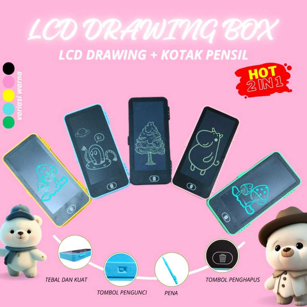 

Drawing Box Kotak Pensil Dan Papan Coret Kreatif Anak Dengan Digital Pad Edukasi