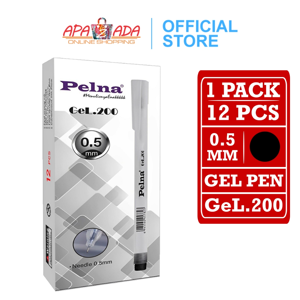 

Apazada - Gel Pen / Pulpen Gel 0.5mm [1 Pack - 12 Pcs Pulpen] / Pena Pelna GeL.200