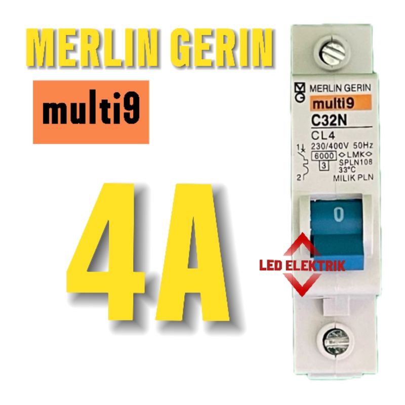 multi9 MCB Merlin Gerin 4a Miniatur Circuit Breaker penghambat aliran listrik pencegah konsleting li