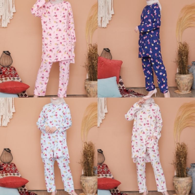 BAJU TIDUR DEWASA LENGAN PANJANG BAHAN KATUN RAYON