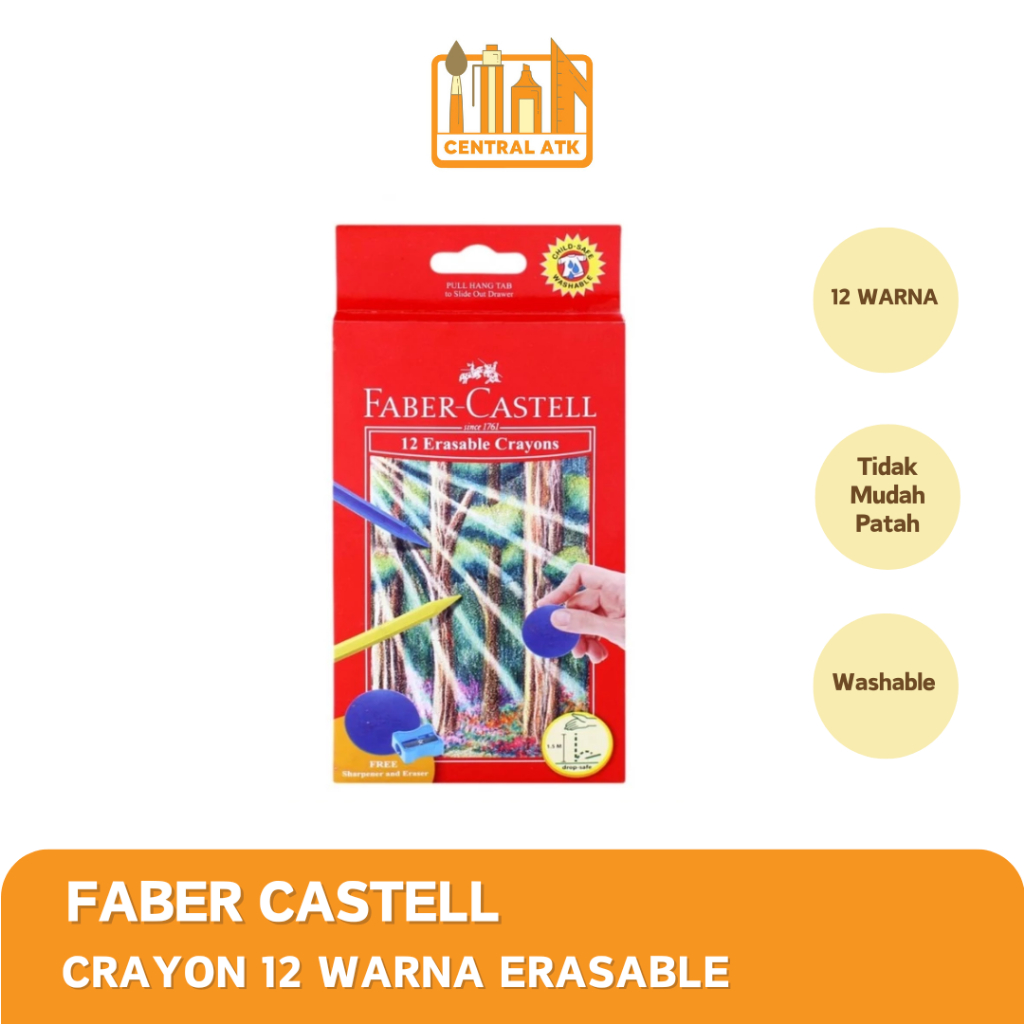

CRAYON FABER CASTELL 12 WARNA ERASABLE 122530