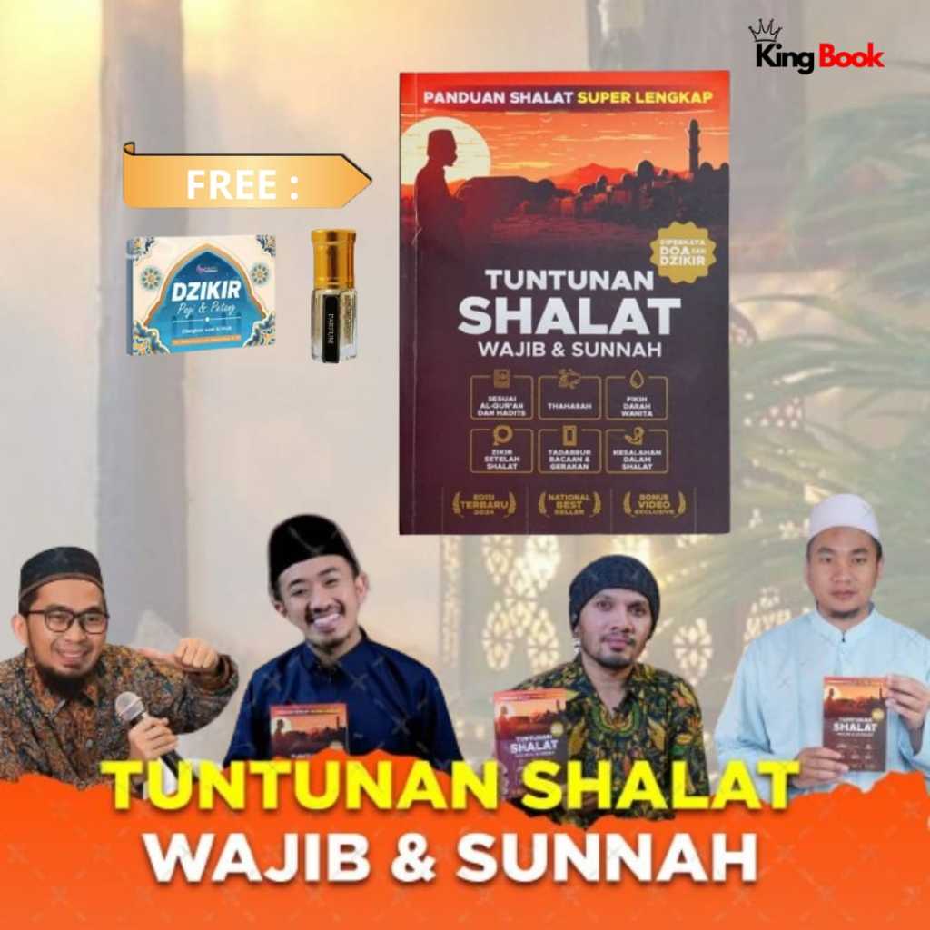 Buku Tuntunan Sholat Wajib & Sunnah Lengkap Free Dzikir Pagi Petang dan Parfum Adi Hidayat Lengkap