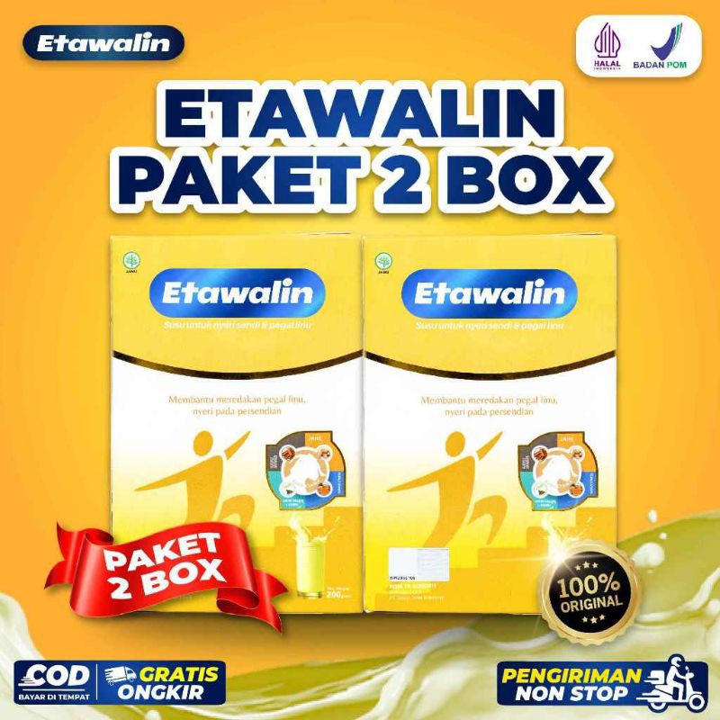 

PAKET 2 BOX ETAWALIN - Susu Kambing Etawa Bantu Atasi Masalah Nyeri Sendi Pegal Linu Nyeri Tulang Rematik Kesemutan Radang Sendi Cegah Osteoporosis Pengeroposan Tulang Tingkatkan Kepadatan Tulang Paket Hemat Asli Original Termurah Terlaris