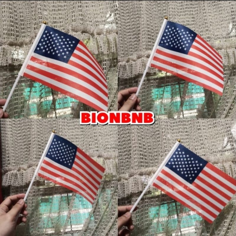 BENDERA TANGAN NEGARA USA AMERIKA  BEST SELLER TERMURAH