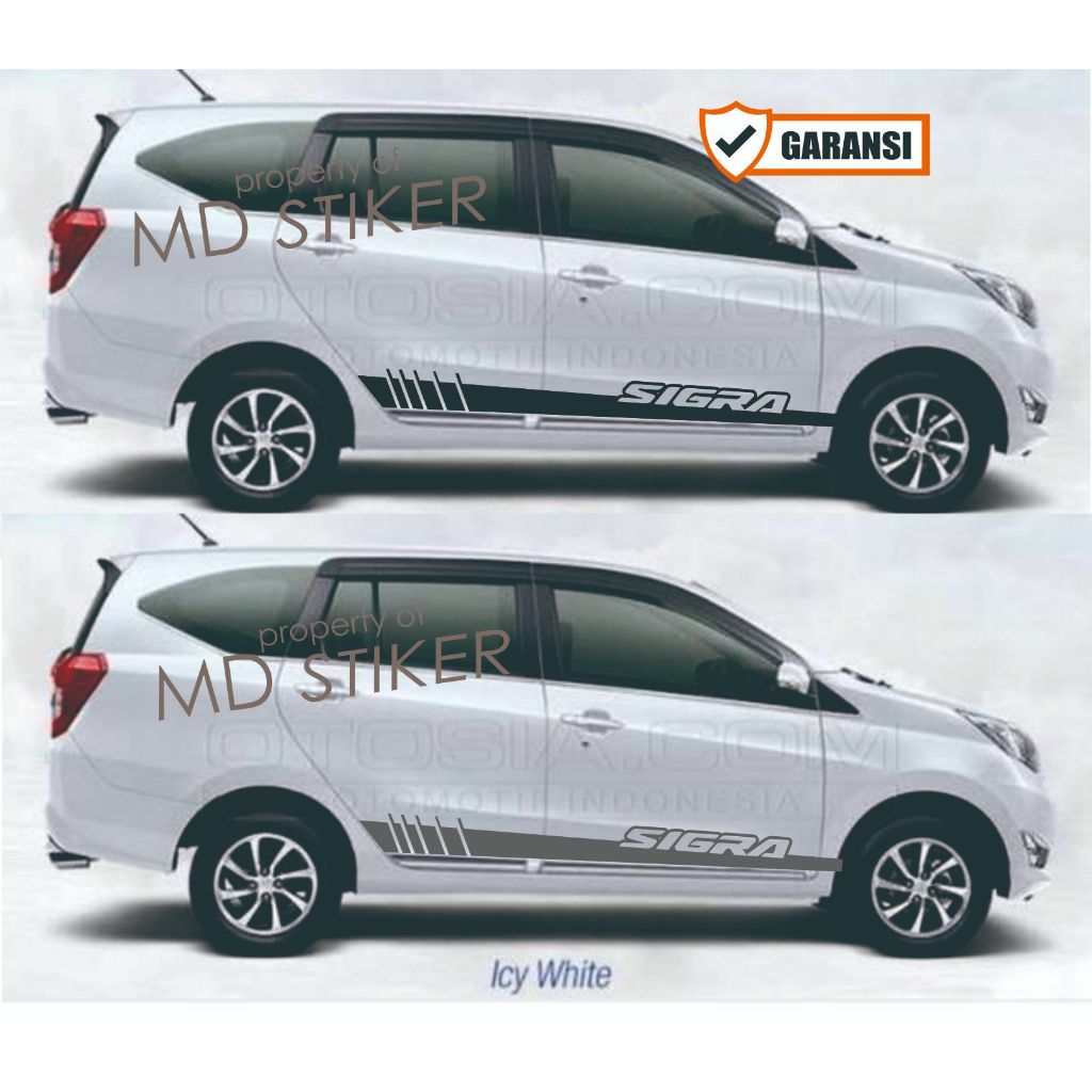 Stiker Mobil Sigra Terbaru Hitam Putih Grey Keren