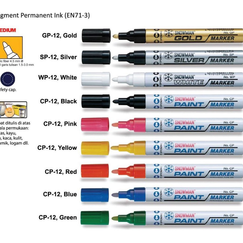 

MELEDAK PROMO SPIDOL PAINT MARKER SNOWMAN MEDIUM TIP