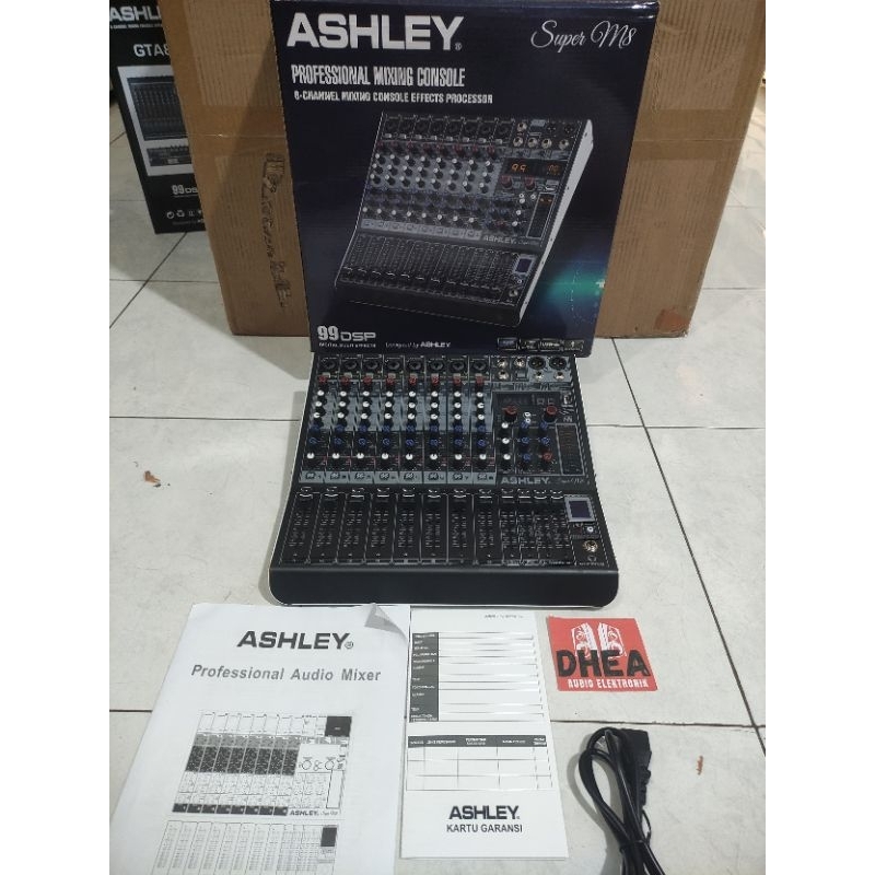 Mixer Audio Ashley Super M8 SuperM8 8 Channel Original Efek Digital Reverb USB Bluetooth Soundcard