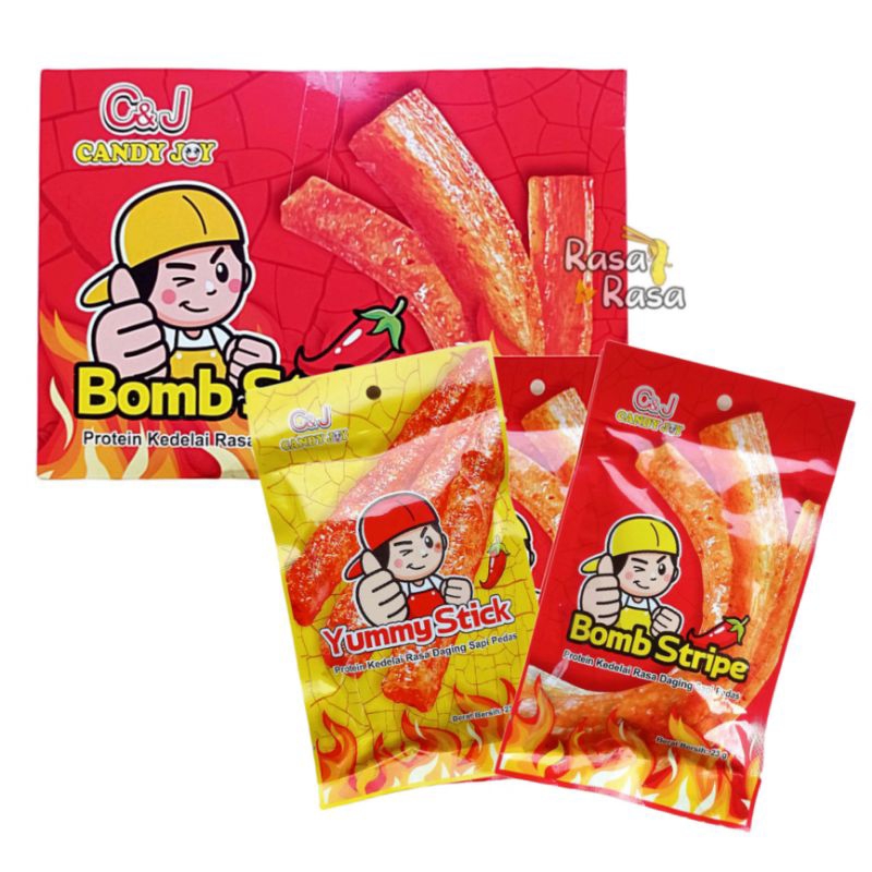 

Latiao Bomb Stripe Yummy Stick C&J Halal Gurih Pedas