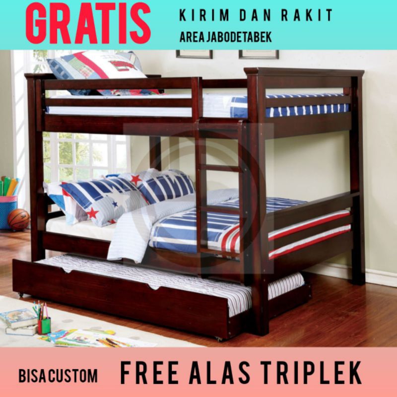 ranjang susun tingkat jati divan 120x120x160x200