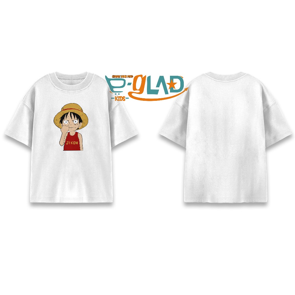 E Glad Kids Kaos Distro Anak One Piece Luffy Ngupil Katun Baju Anak Laki Laki Tshirt Perempuan