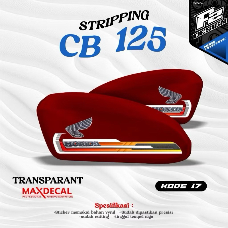 STIKER TANGKI CB POLOS CB BATIK STRIPING CB 125 CB 100 CB GLATIK kode 17