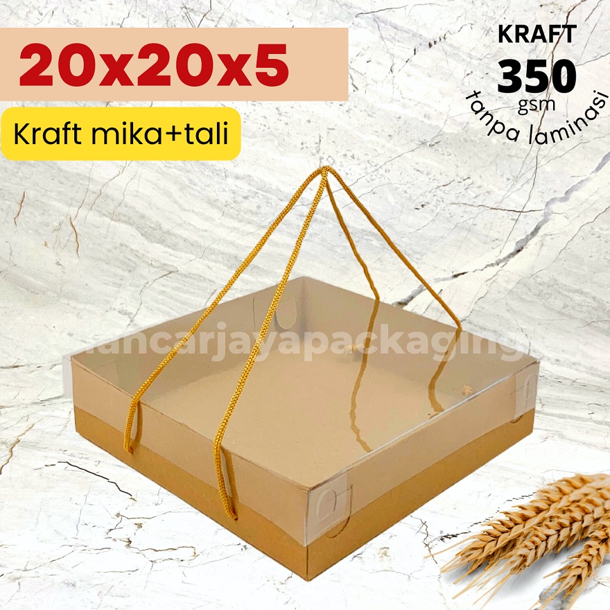 

KUALITAS TANPA KOMPROMI Box Kraft Mika Tali Kotak Kemasan Hampers Souvenir Brownies Cake 2x2x5 cm