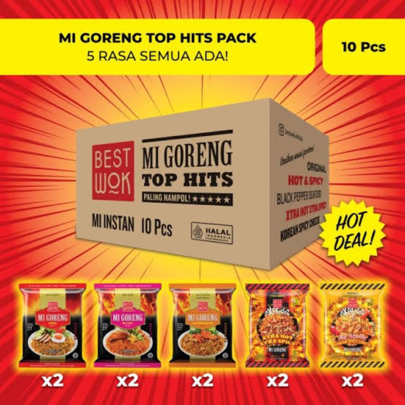 

Best Wok Mi Goreng Top Hits Pack terdiri 5 varian isi 10